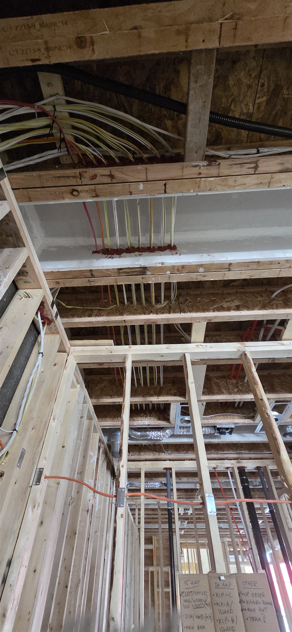 Feeder runs through a commercial building under construction