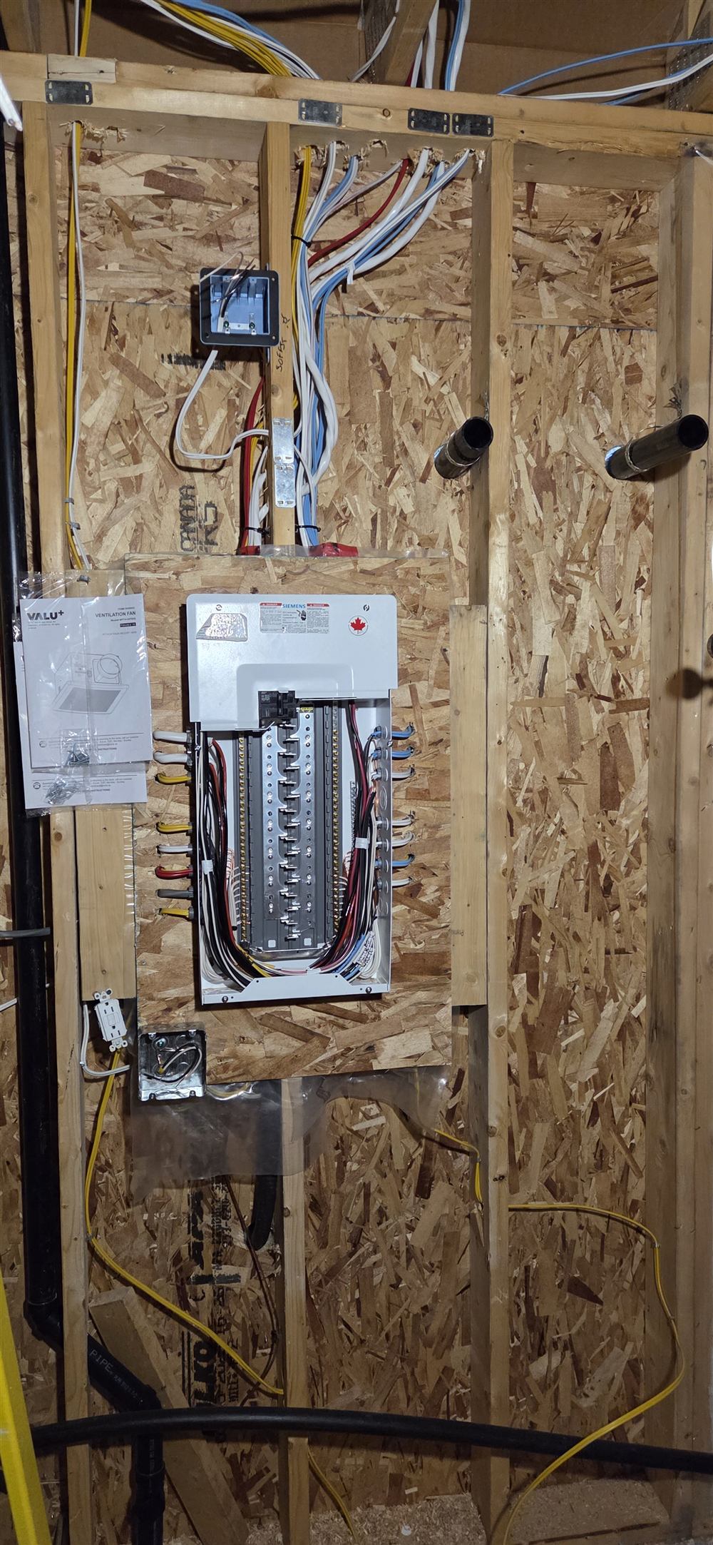 New residential panel installed during rough-in